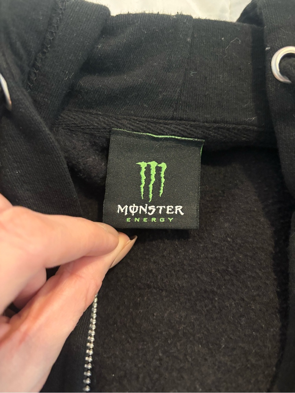 Monster Energy Men’s Black Zip-Up Hoodie - Picture 3 of 3